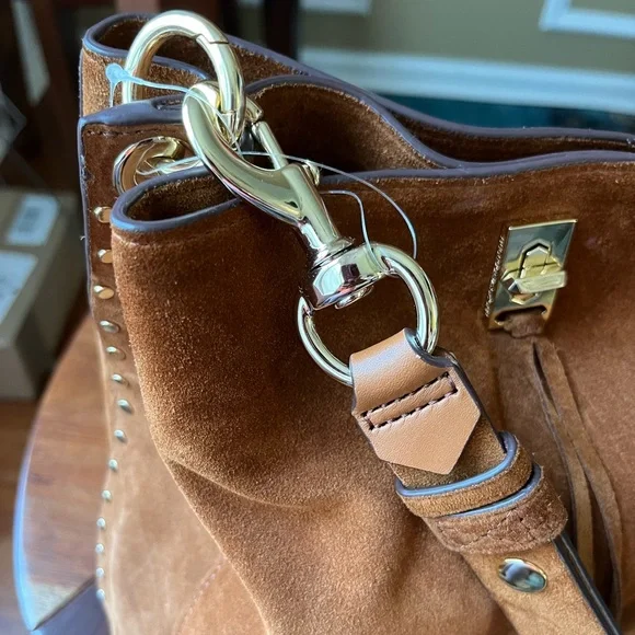 Rebecca Minkoff Whiskey Equestrian 
Darren Studded Suede Leather Shoulder Bag - Picture 14 of 16